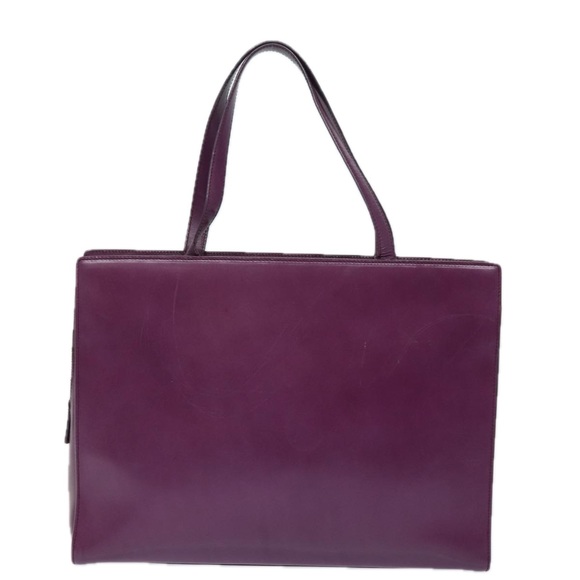 PRADA Leather Hand Bag Purple Auth 80093 - Picture 2 of 16